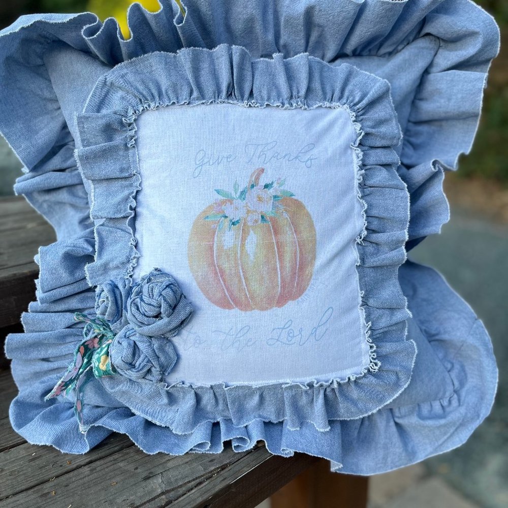 Thanksgiving Pillow Cover, Handmade